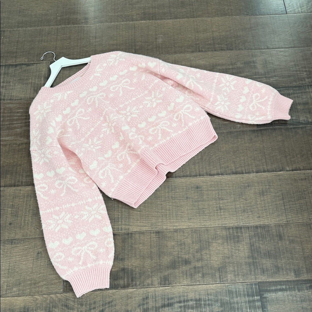 NWOT Pink Rose Pastel Pink Patterned Sweatshirt Size xl - Picture 6 of 12